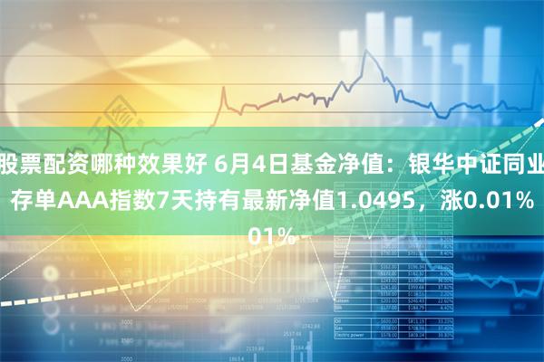 股票配资哪种效果好 6月4日基金净值：银华中证同业存单AAA指数7天持有最新净值1.0495，涨0.01%