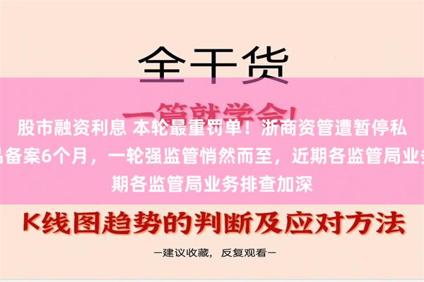 股市融资利息 本轮最重罚单！浙商资管遭暂停私募资管产品备案6个月，一轮强监管悄然而至，近期各监管局业务排查加深